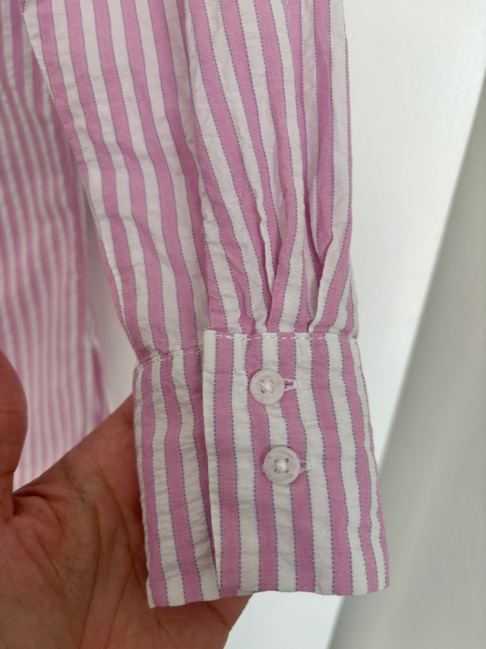 Lola River Seersucker Striped Button Down Shirt Women’s Size XS - Picture 4 of 10